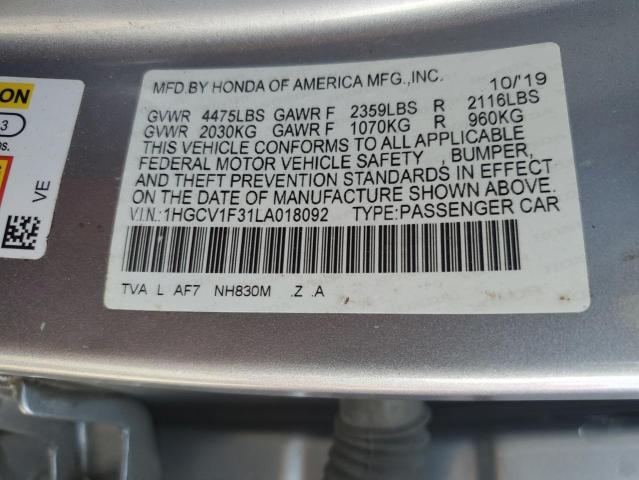 Photo 11 VIN: 1HGCV1F31LA018092 - HONDA ACCORD SPO 