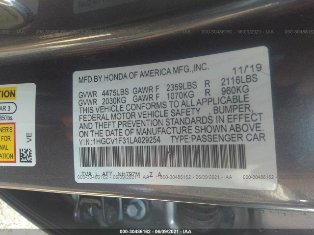 Photo 8 VIN: 1HGCV1F31LA029254 - HONDA ACCORD SEDAN 