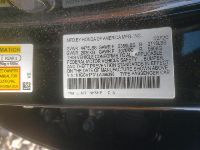 Photo 9 VIN: 1HGCV1F31LA066398 - HONDA ACCORD SPO 