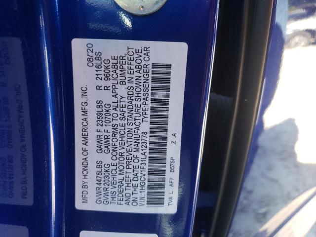 Photo 9 VIN: 1HGCV1F31LA123778 - HONDA ACCORD SPO 