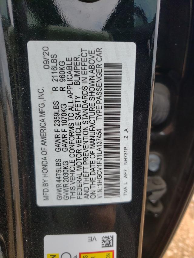 Photo 9 VIN: 1HGCV1F31LA137454 - HONDA ACCORD SPO 