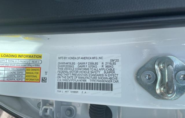 Photo 9 VIN: 1HGCV1F31LA147496 - HONDA ACCORD 