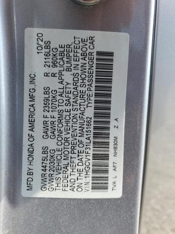 Photo 11 VIN: 1HGCV1F31LA151662 - HONDA ACCORD SPO 