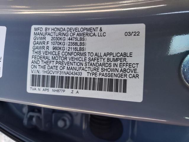 Photo 11 VIN: 1HGCV1F31NA043433 - HONDA ACCORD SPO 