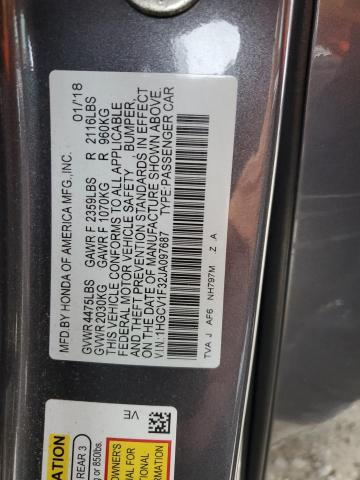 Photo 11 VIN: 1HGCV1F32JA097687 - HONDA ACCORD SPO 