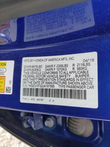 Photo 12 VIN: 1HGCV1F32JA157595 - HONDA ACCORD 