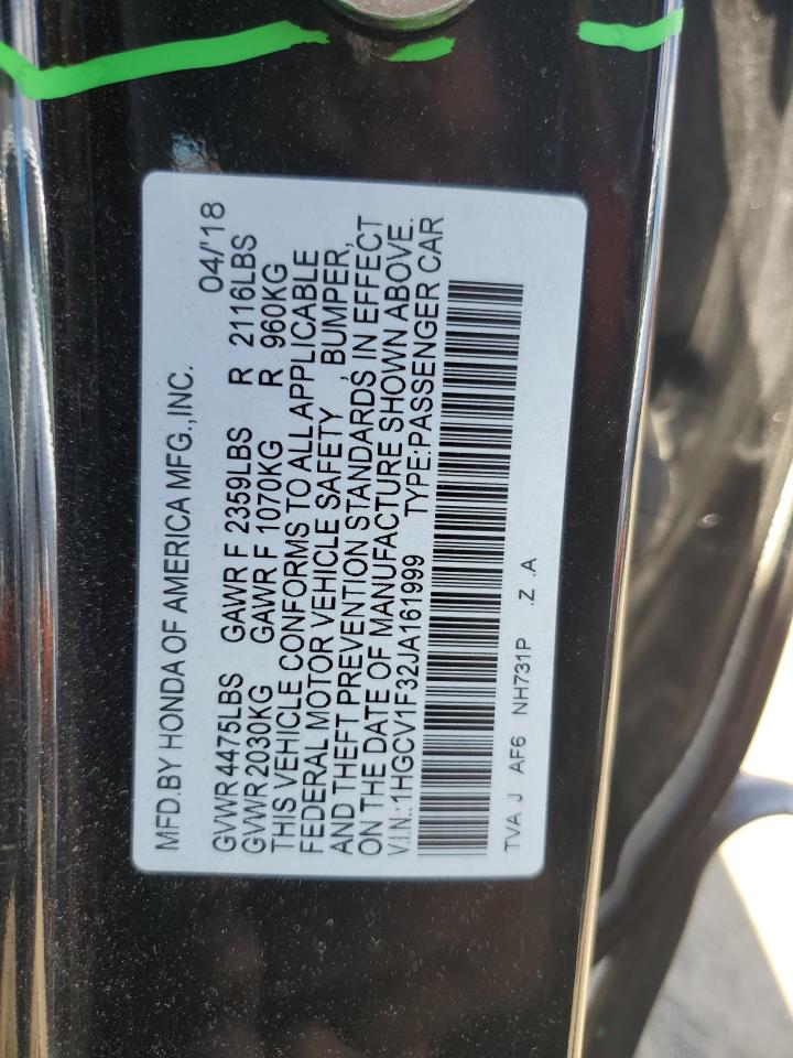 Photo 11 VIN: 1HGCV1F32JA161999 - HONDA ACCORD 