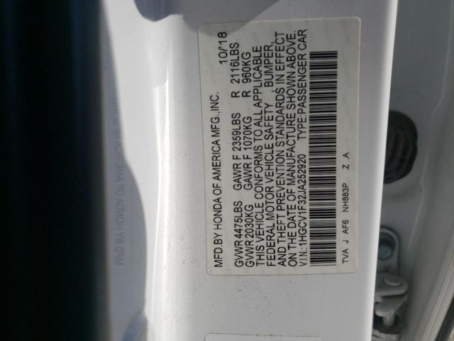 Photo 11 VIN: 1HGCV1F32JA252920 - HONDA ACCORD 