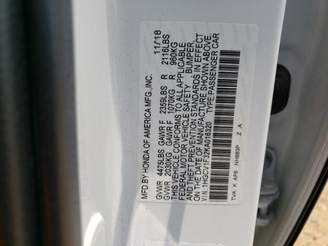 Photo 11 VIN: 1HGCV1F32KA016320 - HONDA ACCORD SPO 