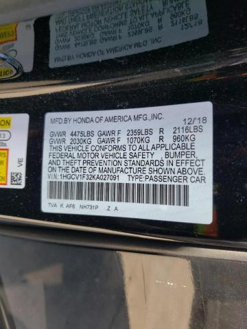 Photo 11 VIN: 1HGCV1F32KA027091 - HONDA ACCORD SPO 