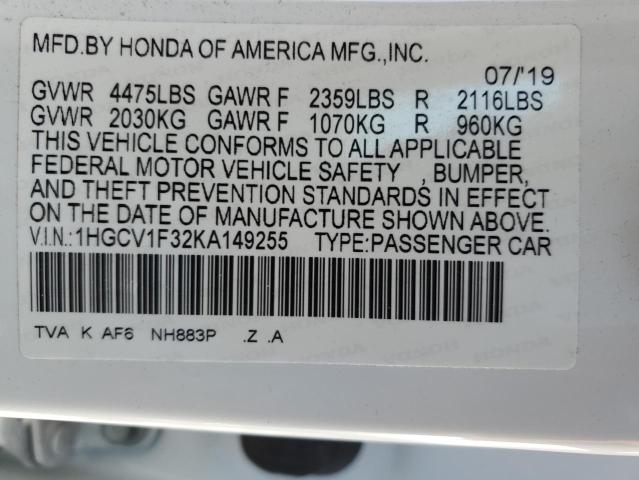 Photo 11 VIN: 1HGCV1F32KA149255 - HONDA ACCORD 