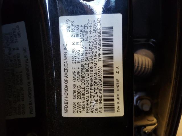 Photo 12 VIN: 1HGCV1F32KA160630 - HONDA ACCORD 