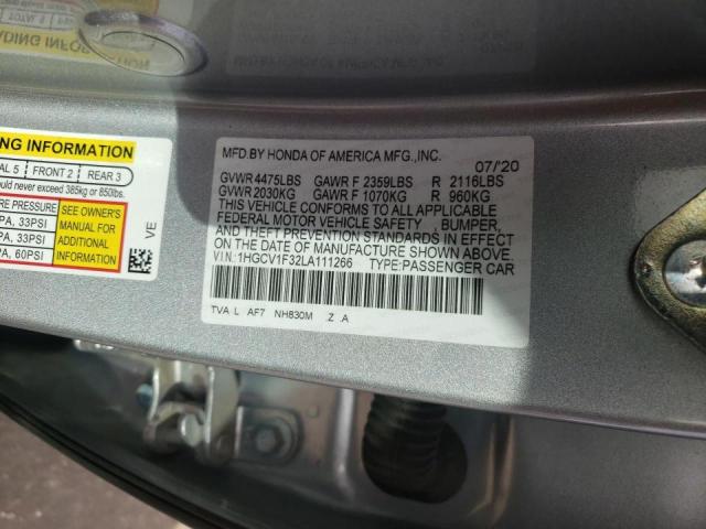 Photo 9 VIN: 1HGCV1F32LA111266 - HONDA ACCORD SPO 