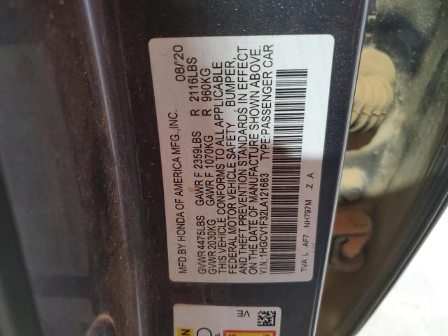 Photo 12 VIN: 1HGCV1F32LA121683 - HONDA ACCORD 