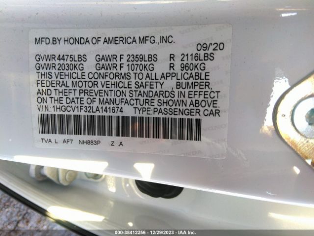 Photo 8 VIN: 1HGCV1F32LA141674 - HONDA ACCORD 