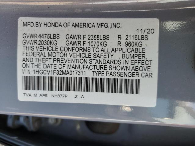 Photo 11 VIN: 1HGCV1F32MA017311 - HONDA ACCORD SPO 