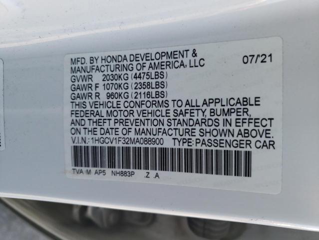 Photo 11 VIN: 1HGCV1F32MA088900 - HONDA ACCORD 