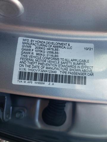 Photo 9 VIN: 1HGCV1F32MA123449 - HONDA ACCORD SPO 