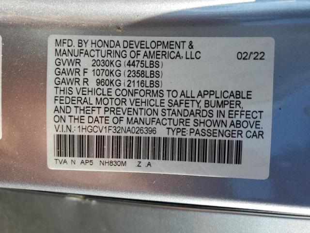 Photo 11 VIN: 1HGCV1F32NA026396 - HONDA ACCORD SPO 