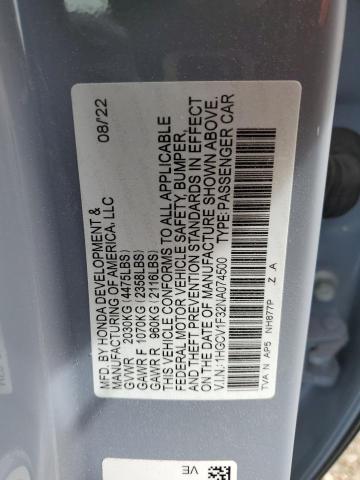 Photo 12 VIN: 1HGCV1F32NA074500 - HONDA ACCORD 