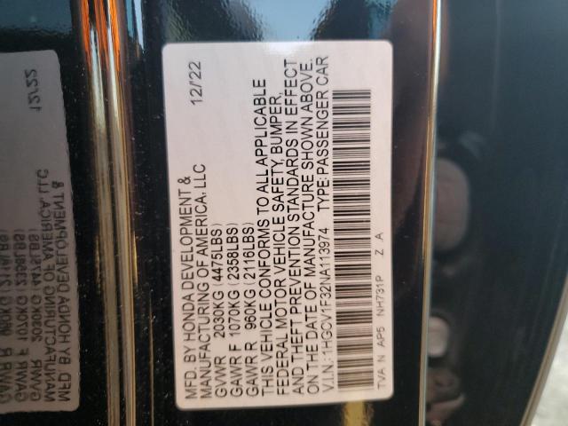 Photo 12 VIN: 1HGCV1F32NA113974 - HONDA ACCORD 