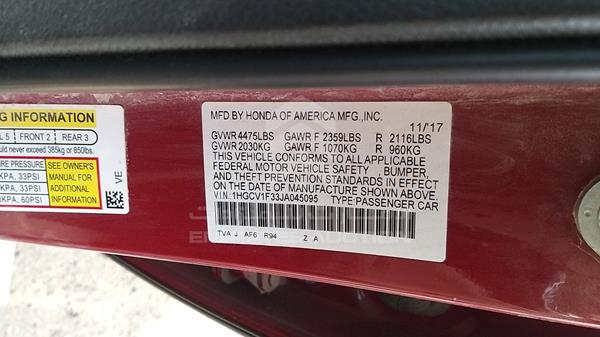 Photo 3 VIN: 1HGCV1F33JA045095 - HONDA ACCORD 