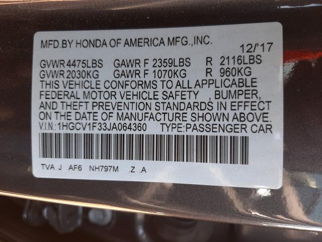 Photo 9 VIN: 1HGCV1F33JA064360 - HONDA ACCORD SPO 