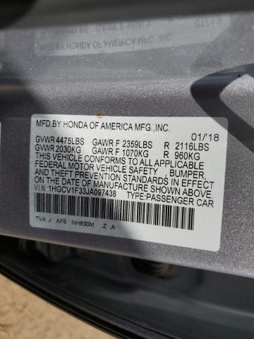 Photo 9 VIN: 1HGCV1F33JA097438 - HONDA ACCORD SPO 