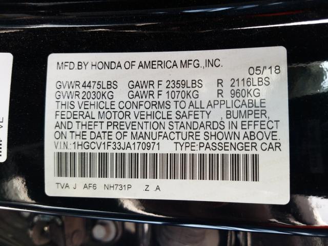 Photo 9 VIN: 1HGCV1F33JA170971 - HONDA ACCORD SPO 