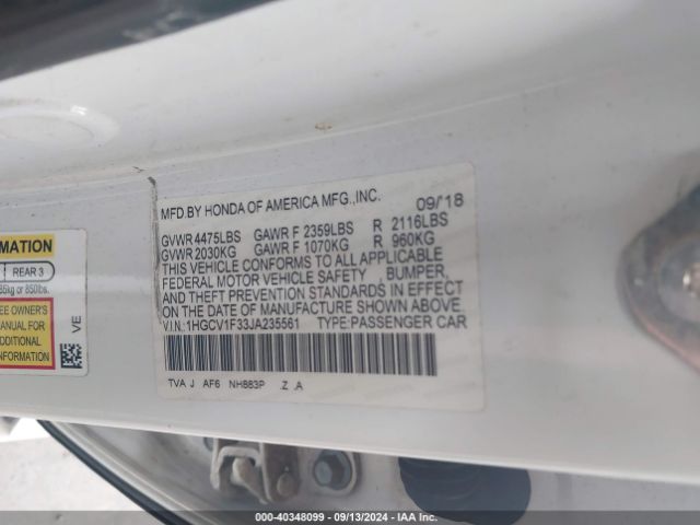 Photo 8 VIN: 1HGCV1F33JA235561 - HONDA ACCORD 