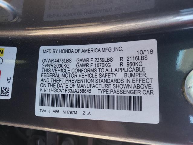 Photo 9 VIN: 1HGCV1F33JA258645 - HONDA ACCORD SPO 