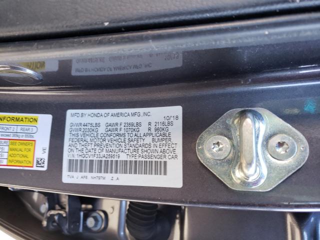 Photo 9 VIN: 1HGCV1F33JA259519 - HONDA ACCORD SPO 