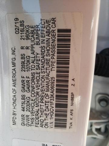 Photo 13 VIN: 1HGCV1F33KA060925 - HONDA ACCORD 