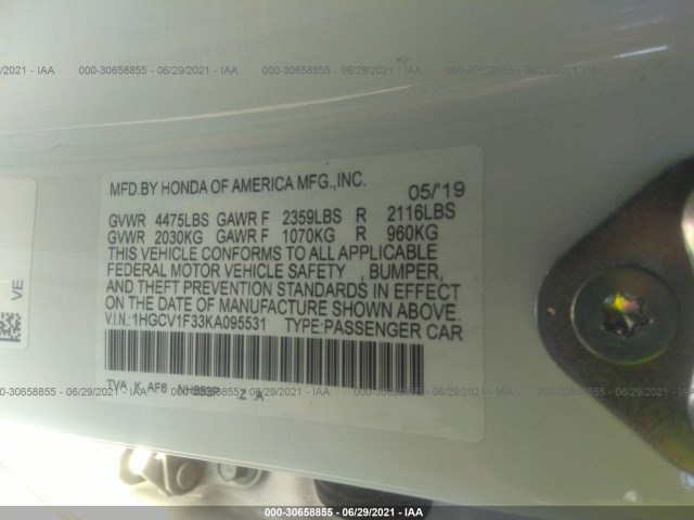 Photo 8 VIN: 1HGCV1F33KA095531 - HONDA ACCORD SEDAN 