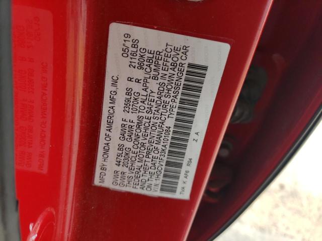 Photo 11 VIN: 1HGCV1F33KA101084 - HONDA ACCORD SPO 