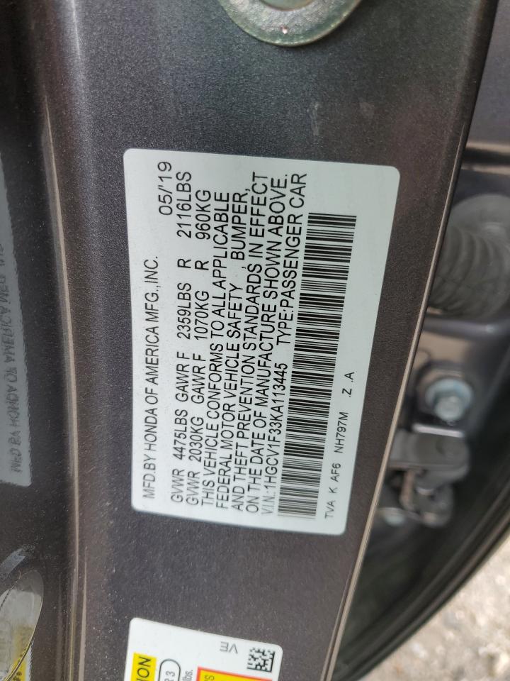 Photo 12 VIN: 1HGCV1F33KA113445 - HONDA ACCORD 