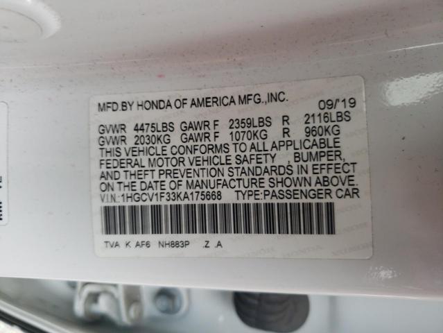 Photo 11 VIN: 1HGCV1F33KA175668 - HONDA ACCORD SPO 