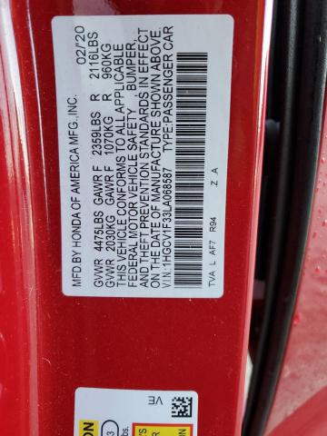 Photo 12 VIN: 1HGCV1F33LA068587 - HONDA ACCORD SPO 