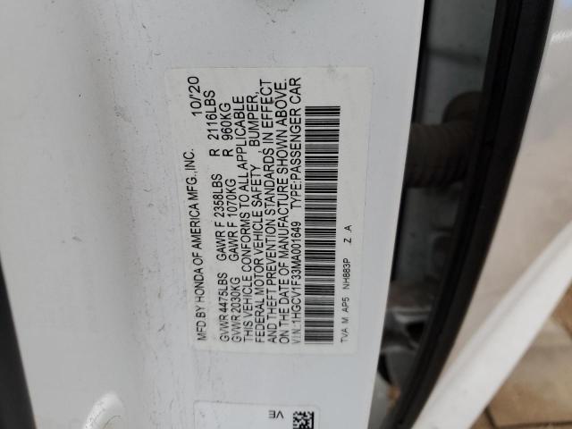 Photo 12 VIN: 1HGCV1F33MA001649 - HONDA ACCORD 