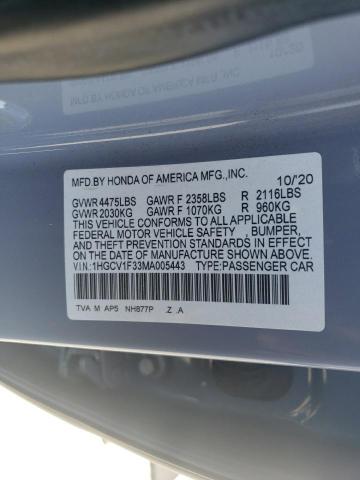 Photo 11 VIN: 1HGCV1F33MA005443 - HONDA ACCORD SPO 