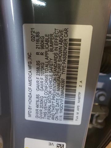 Photo 9 VIN: 1HGCV1F33MA043397 - HONDA ACCORD SPO 