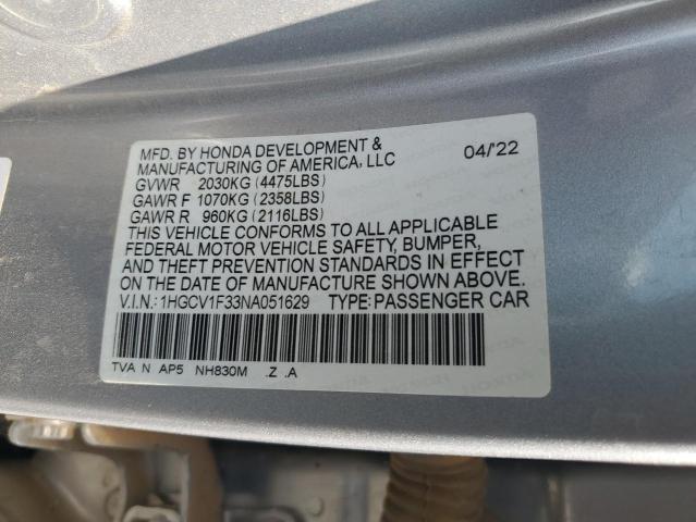 Photo 11 VIN: 1HGCV1F33NA051629 - HONDA ACCORD SPO 