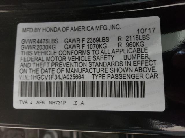 Photo 9 VIN: 1HGCV1F34JA025664 - HONDA ACCORD SPO 