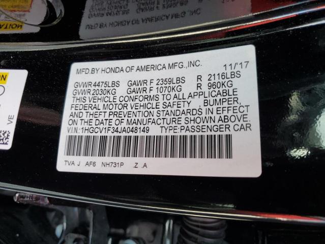 Photo 9 VIN: 1HGCV1F34JA048149 - HONDA ACCORD SPO 