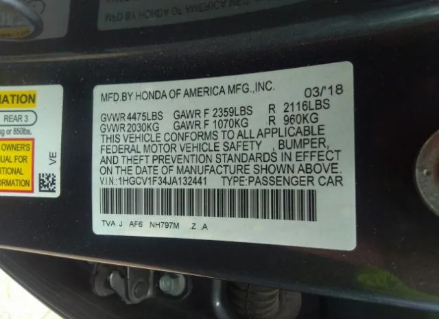 Photo 8 VIN: 1HGCV1F34JA132441 - HONDA ACCORD SEDAN 