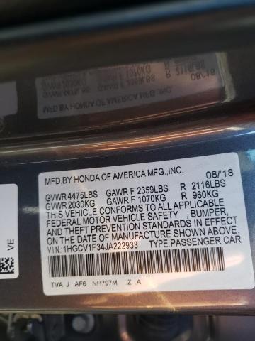 Photo 9 VIN: 1HGCV1F34JA222933 - HONDA ACCORD SPO 