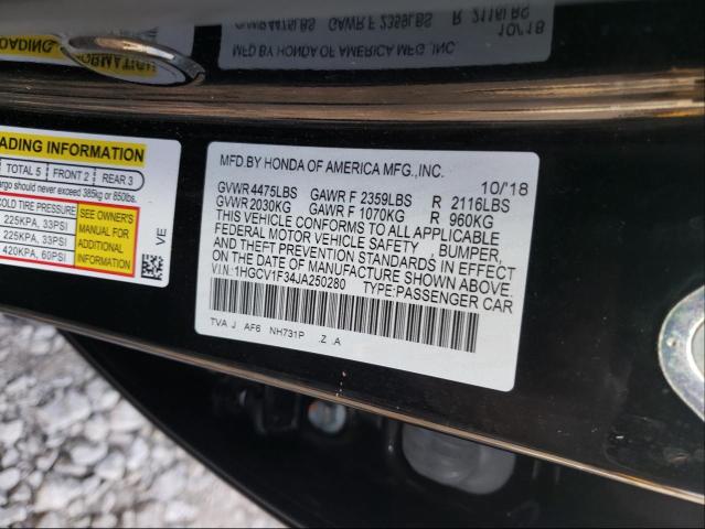 Photo 9 VIN: 1HGCV1F34JA250280 - HONDA ACCORD SPO 