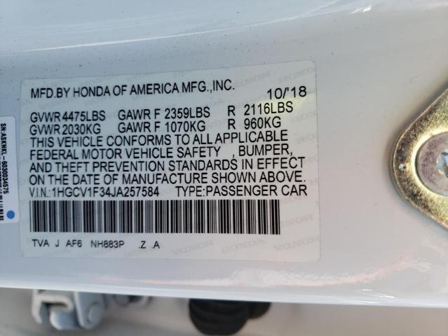 Photo 9 VIN: 1HGCV1F34JA257584 - HONDA ACCORD SPO 