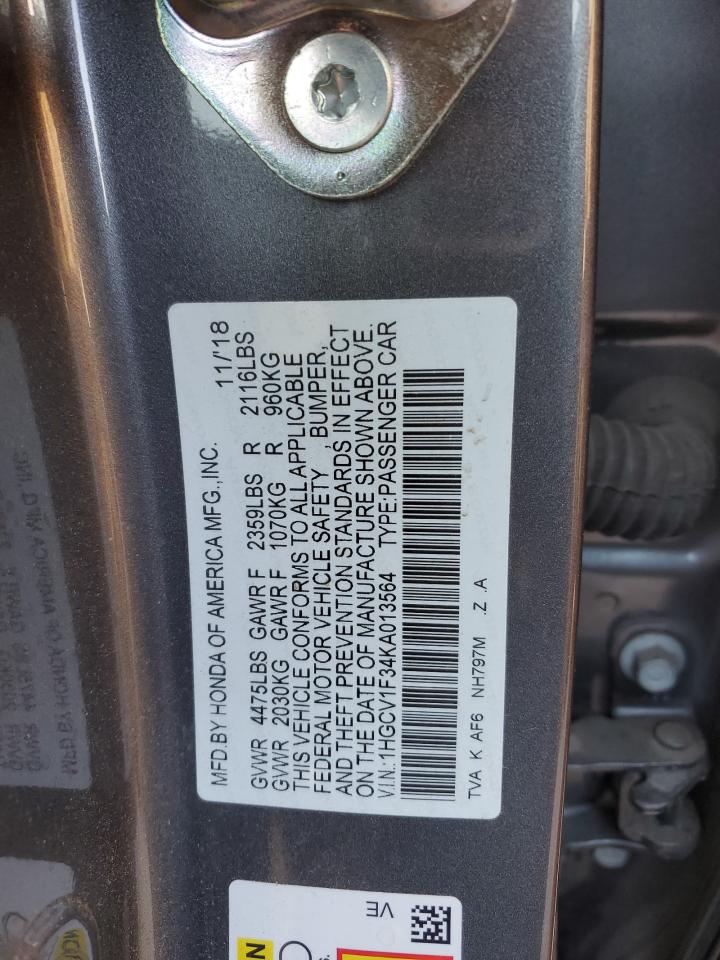 Photo 12 VIN: 1HGCV1F34KA013564 - HONDA ACCORD 