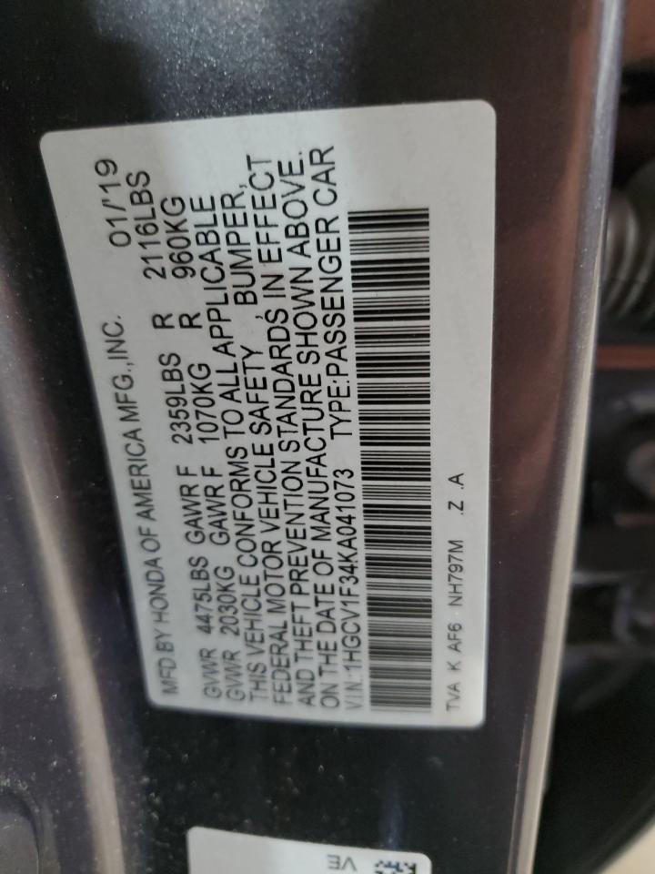 Photo 12 VIN: 1HGCV1F34KA041073 - HONDA ACCORD 